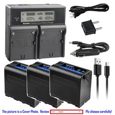 Kastar Battery LCD Dual Fast Charger for Sony NPF950 NP-F960 NP-F970 NP-F990 PRO