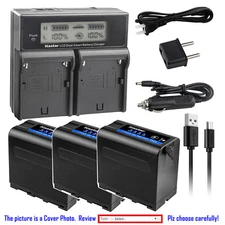 Kastar Battery LCD Dual Fast Charger for Sony NP-F970 F975 DCR-TRV315 DCR-TRV420