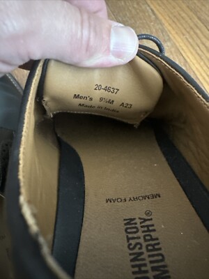 204637 MS50 HOLDEN MEN\'S SHOES 9.5 M BLACK LEATHER LACE UP JOHNSTON & MURPHY 204637 MS50 HOLDEN MEN main image 4