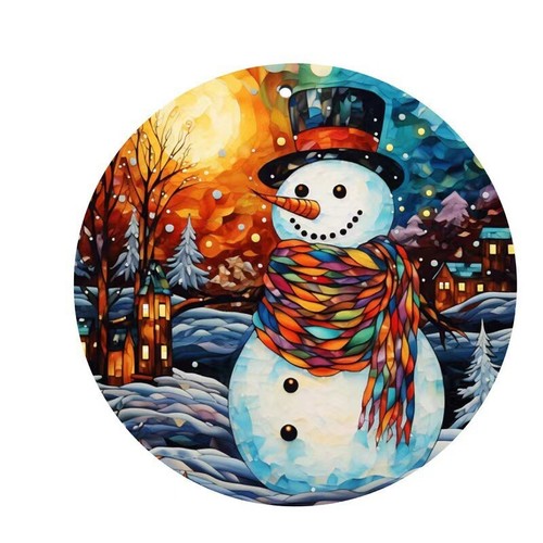 8Pcs Merry Christmas Decorations Set - Acrylic Car Hanging Ornaments with Santa - Picture 10 of 13