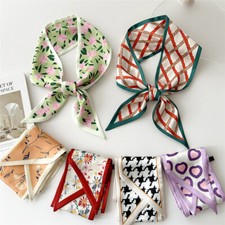 Long Skinny Silk Scarf Narrow Neckerchief Scarves Bag Handle DIY Hair Ties Ba m