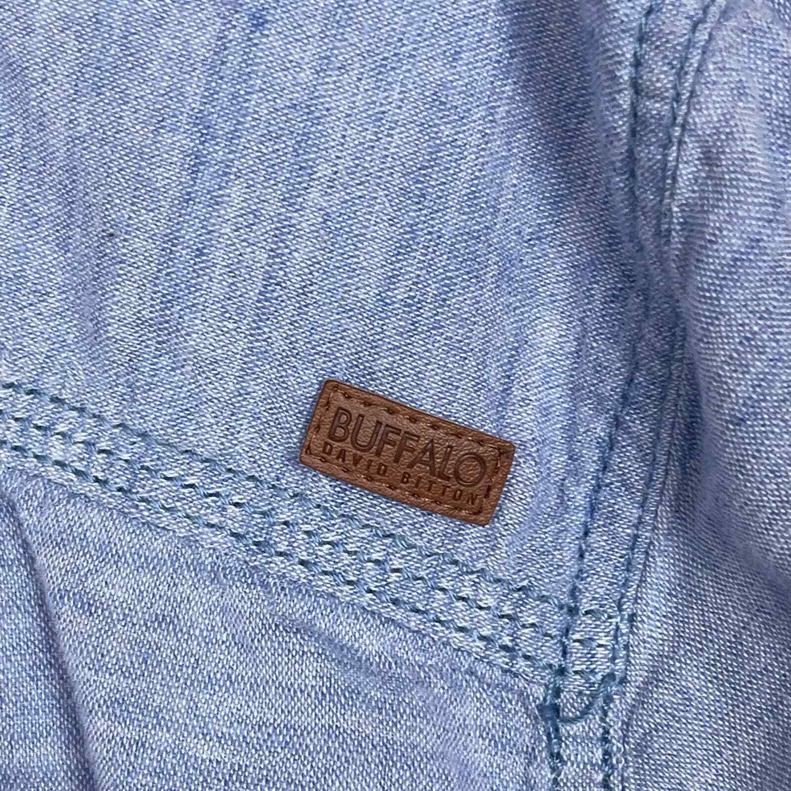 Buffalo David Bitton Patchwork Logo Soft Blue Den… - image 7