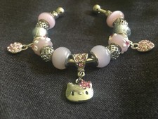 Hello Kitty Charm Bead Bracelet - Girls Size NEW
