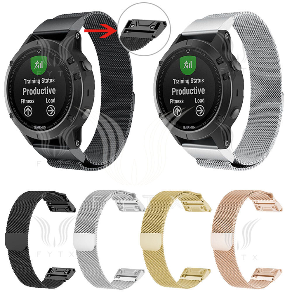 For Garmin Fenix 5X 5S 6X 6S Milanese Loop Quick Release