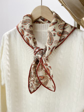 70 Cashmere 30 Silk Wrap Scarf cashew Print Double Face Print Shawl 27'' new