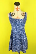 Urban Outfitters Women’s S Blue Floral Fit & Flare Sleeveless Dress Sundress EUC
