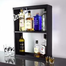 Drinks Cocktail Spirits Wine Shelf Shelving Cabinet Storage Rack Wall Mountable