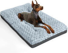 Deluxe Washable Dog Bed for Large Dogs Dog Crate Mat 36 Inch Comfy Fluffy Kennel
