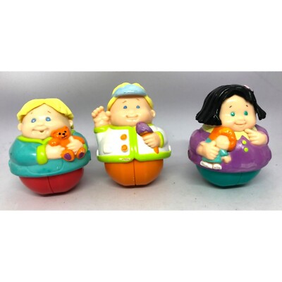 Weebles Wobble Figures VTG Hasbro Playskool Baby Doll Teddy Bear Ice Cream