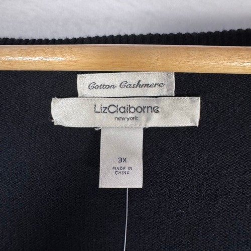 Liz Claiborne Sweater Cashmere Cotton Women 3X Pullover Soft Knit Top Minimalist - Picture 4 of 6