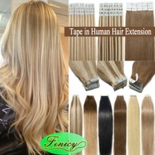 Adhensive Tape in Human Hair Extensions Invisible Glue Skin Weft 100 Real Hair