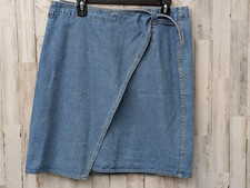 VTG 90's Stampede Denim Wrap Skirt Womans L Western Boho Hippie Y2K Made in USA
