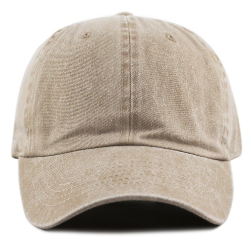 The Hat Depot Low Profile Dad Cap – 100% Cotton Pigment Dyed Baseball Hat, Khaki/Black, One Size Fits Most - View #2