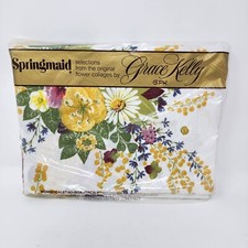 VTG Springmaid Grace Kelly "Fiona" Floral Double Flat Sheet Rare Made In USA NOS