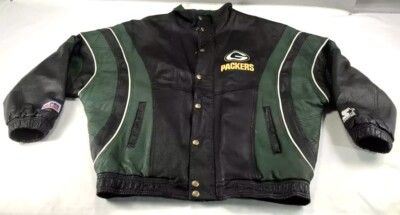 Green Bay Packers Genuine Leather Pro Line Starter Insulated Jacket Men’s  XL
