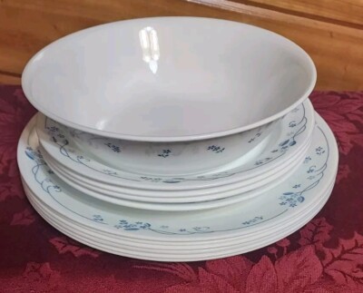 Lot of Corelle Provincial Blue Dinnerware Set