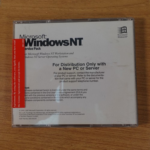MICROSOFT NT SERVICE PACK 3 1997 CDROM CD VERSION 4.0 OPENED - Picture 2 of 2