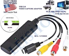 USB VIDEO CAPTURE CONVERTER ANALOG TO DIGITAL VHS S-VIDEO V8 PC WINDOWS NTSC PAL