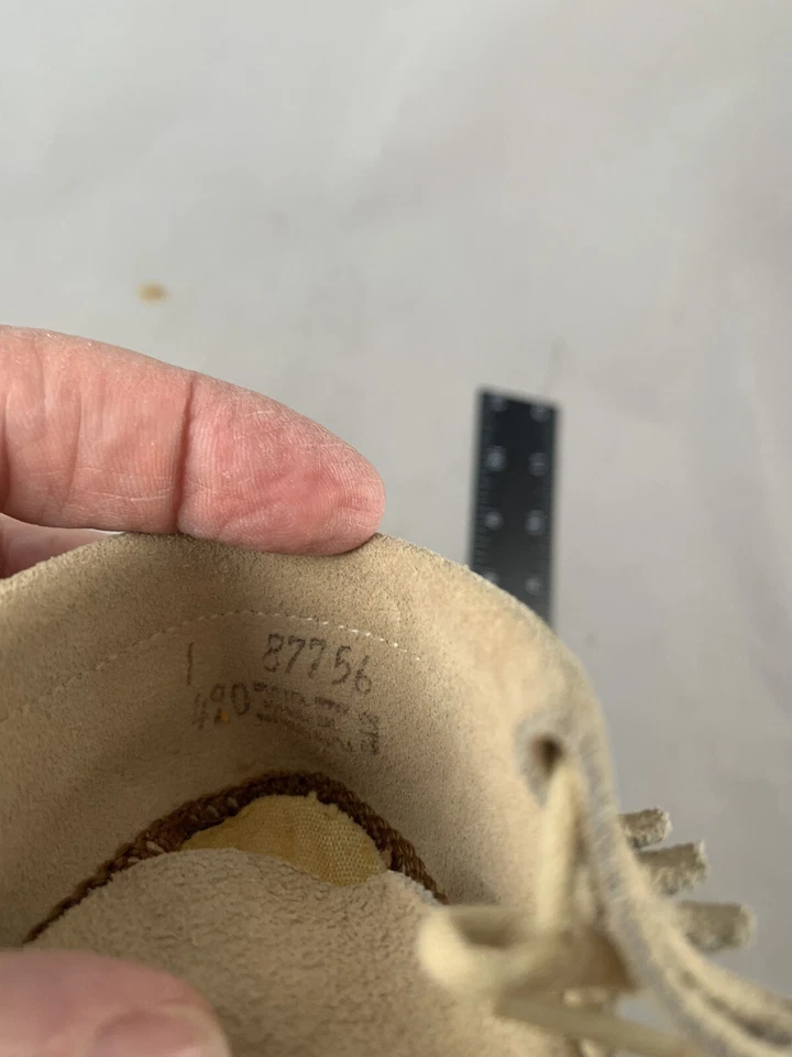 Minnetonka Mocasines Bebé Cuero Tostado Flecos Puntada Niño Niña Niño Pequeño Talla 1 Foto 4 de 4