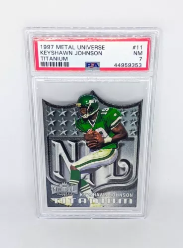 1997 Metal Universe Titanium #11 Keyshawn Johnson PSA NM 7 New York Jets