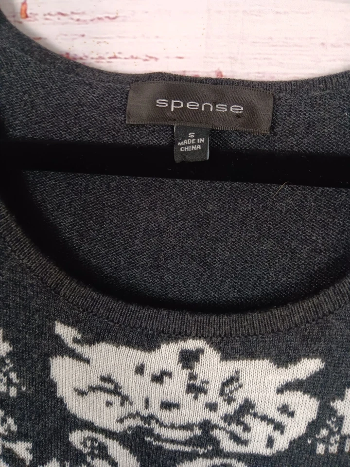 Suéter de Vestido Spense Midi para Mujer Pequeño Gris Oscuro Manga Larga Foto 3 de 4