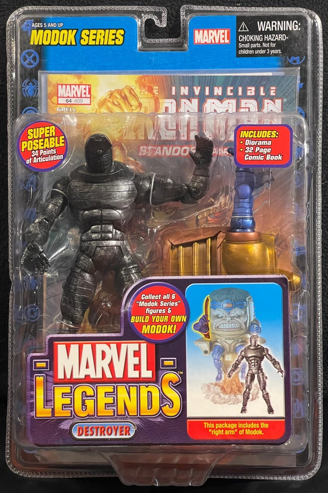 RARE 2006 Toy Biz Marvel Legends 6" Modok BAF COMPLETE SET + 4 VARIANTS MOC/MIP - Image 2 of 4