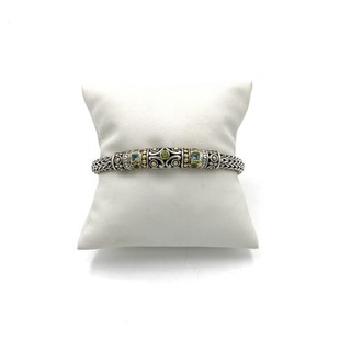 John Hardy Sterling 18K Woven Wheat Chain Jaisalmer Station Bracelet #S5764 4