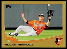 2013 Topps Nolan Reimold 518 Gold #/2013 SN Baltimore Orioles