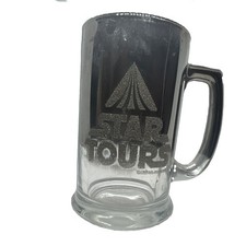 Taza Espejada Disney Star Tours Star Wars Stein Glass Vintage 1986