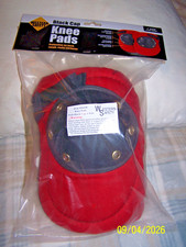 Western Safety Black Cap Knee Pads - Red - One Size Fits All Adult Knee Pads NEW