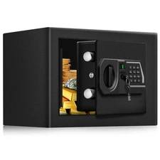 Small Personal Safe Box 0.3 Cu Ft- Electronic Digital Security Safe Steel Con...