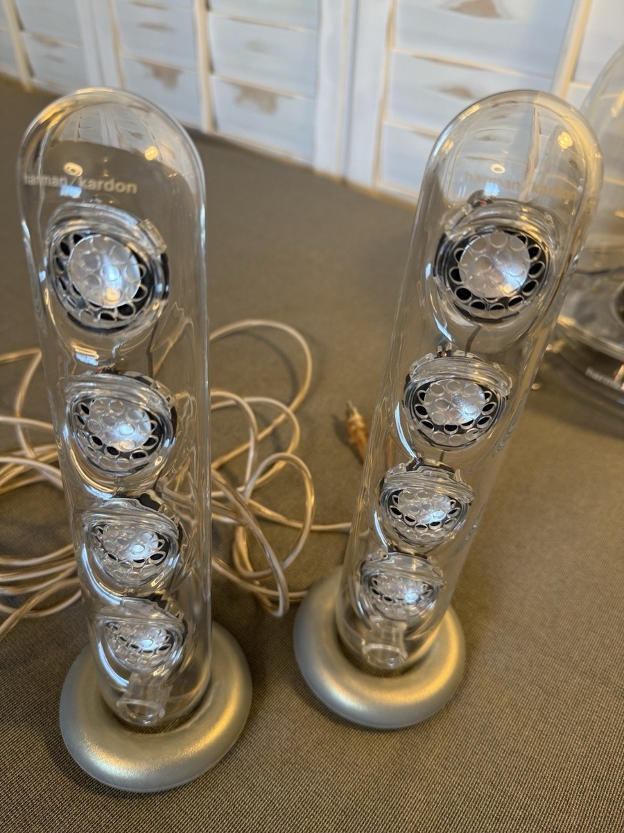 Harman Kardon SoundSticks I Gen 1 Clear Speakers Subwoofer Tested