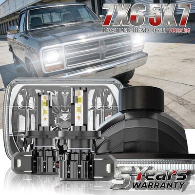 Pair 5x7'' 7x6'' LED Headlights Hi/Lo Beam For Dodge D150 D250 D350 Ram 50 H4