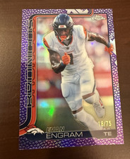 Topps 2025 Chrome Evan Engram Denver Broncos Purple Leather Refractor 18/75