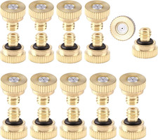 20 Pcs Low Pressure Brass Misting Nozzles Misting Water Mister Nozzle For Garden