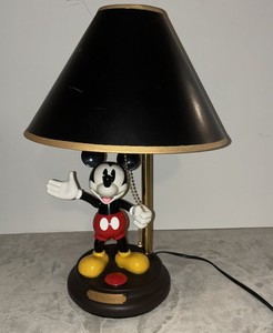 Mickey Mouse Talking Animated Lamp Disney Vtg Tested works *replacement shade
