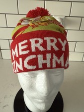 NEW Grinch Dr. Seuss "Merry Grinchmas" Pom-Pom Beanie One Size Fits Most