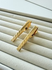 Vintage Krawattenclip Set in Goldoptik, geome...