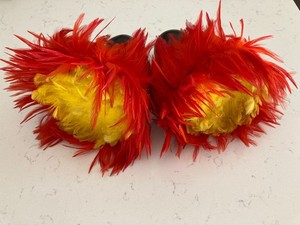 Authentic Hawaiian Uli Uli , Red and Yellow Feathers La'amiu Gourd 2 Instruments