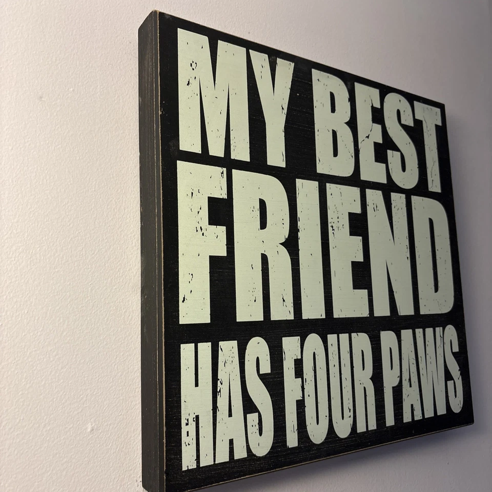 Декоративный деревянный знак декор собака кошка животное My Best Friend Has Four Paws БОЛЬШОЙ - Изображение 4 из 4