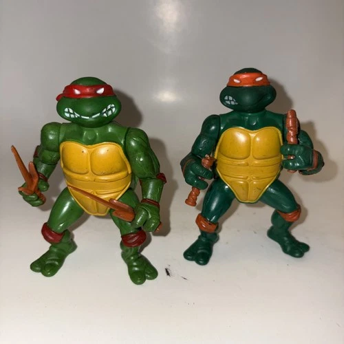 1988 Raphael & Michelangelo 2 x Lot Teenage Mutant Ninja Turtles Action Figure