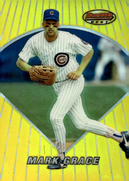 1996 Bowman's Best Baseball #89 Mark Grace Gold Refractor Card SP Clean