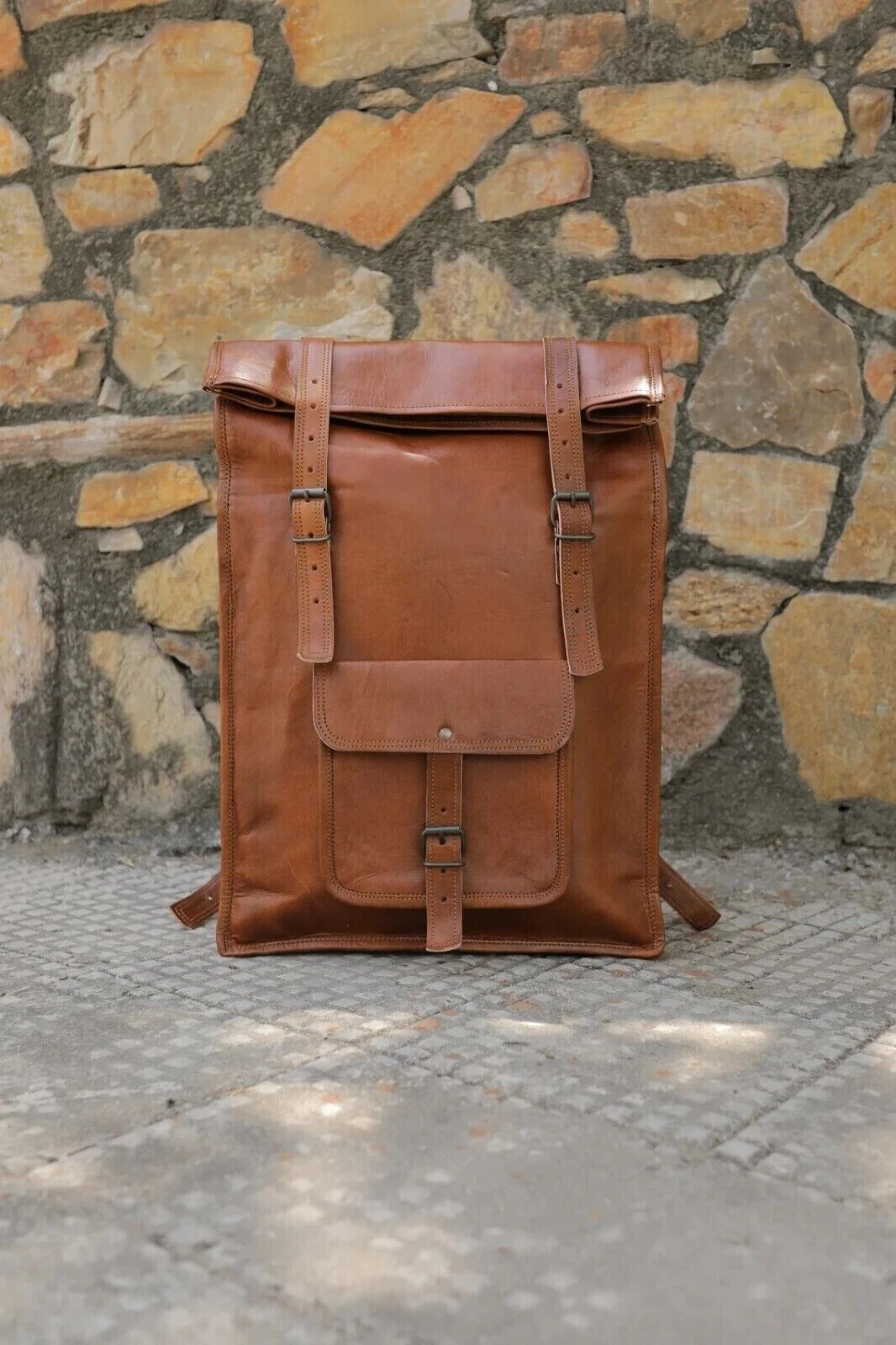 Men's Vintage New Amazing Backpack Bag Leather Travel Laptop Shoulder Rucksack