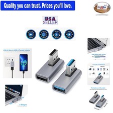 2 Pack USB 3.0 90 Degree Adapter Right  Upward Angle Male to Female