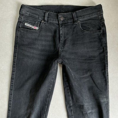 DIESEL D-SANDY SLIM GERADE SCHWARZE VERWASCHENE DAMENJEANS GRÖSSE 10 W28 L32 (496K)