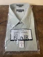 Vintage NOS Blair Men  s Dress Shirt Mint Green SS 18 1/2