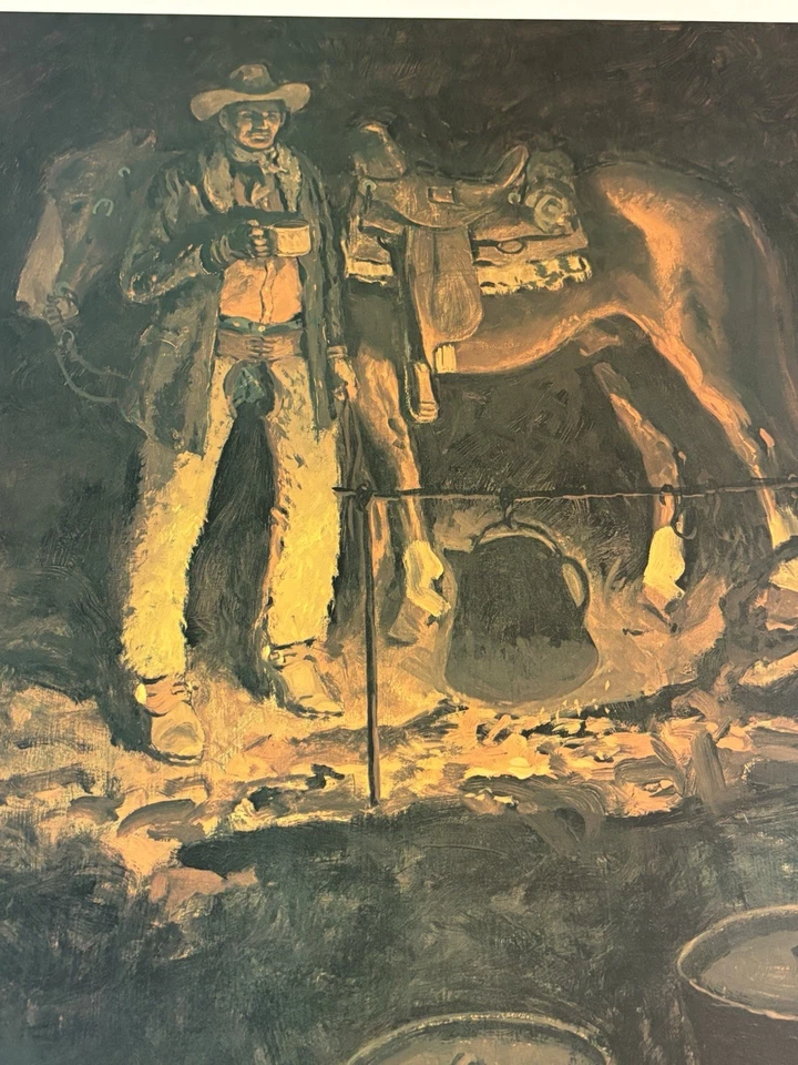 William Moyers “Late Coffee” 197/450 Edición Limitada Litografía Arte Occidental Foto 2 de 4