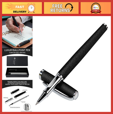 Luxury Ballpoint Pen Set 0.5mm Black Ink, Smooth Writing, Gift Box, Extra Refill
