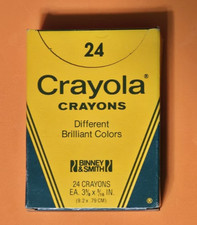 NEW - 24 CRAYOLA CRAYONS FROM THE 1980s - NONE OF THEM EVER BEEN USED - VINTAGE