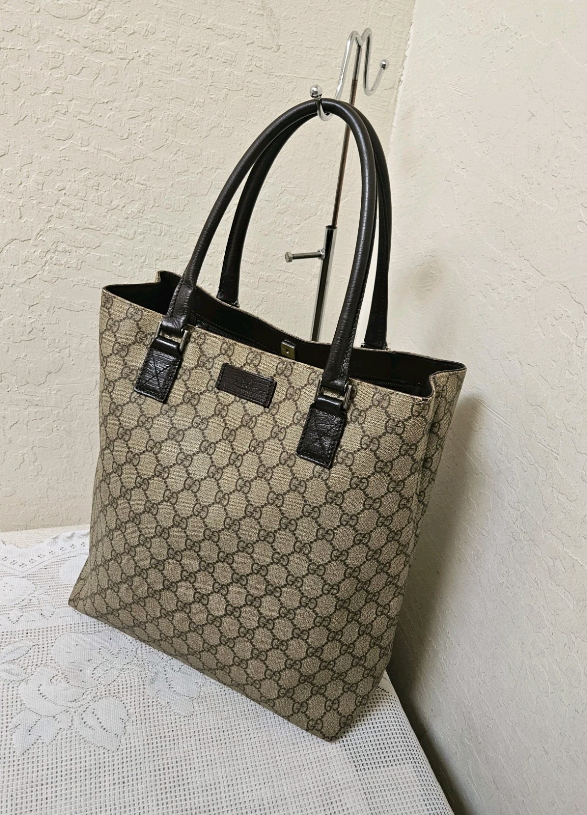 GUCCI GG Coated Canvas Handbag Tote Bag AUTHENTIC thumbnail 18